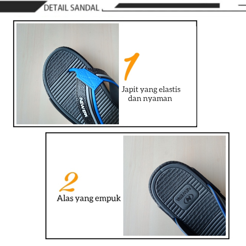 gos NEW ERA MB E 1117 ( BSR ) SANDAL JAPIT pria sandal karet pria