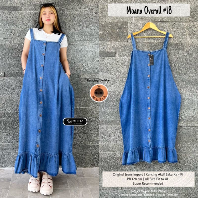 MOANA OVERALL #18 / OVERALL JEANS WANITA MUSLIMAH PREMIUM / BY MUTIA