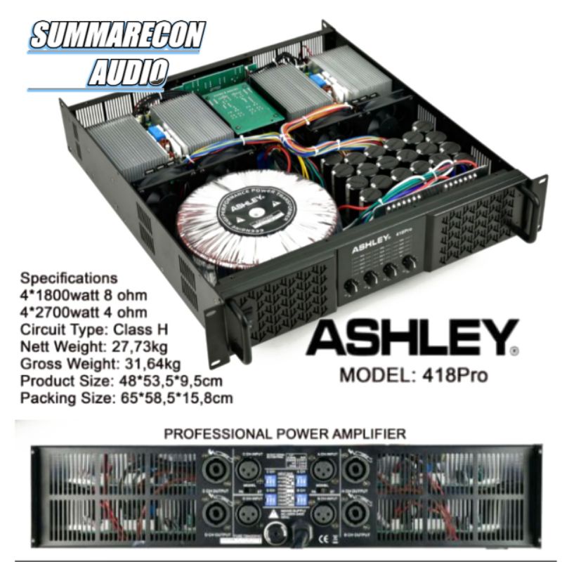 Power Amplifier Ashley 418 Pro Original Power Ashley Class H