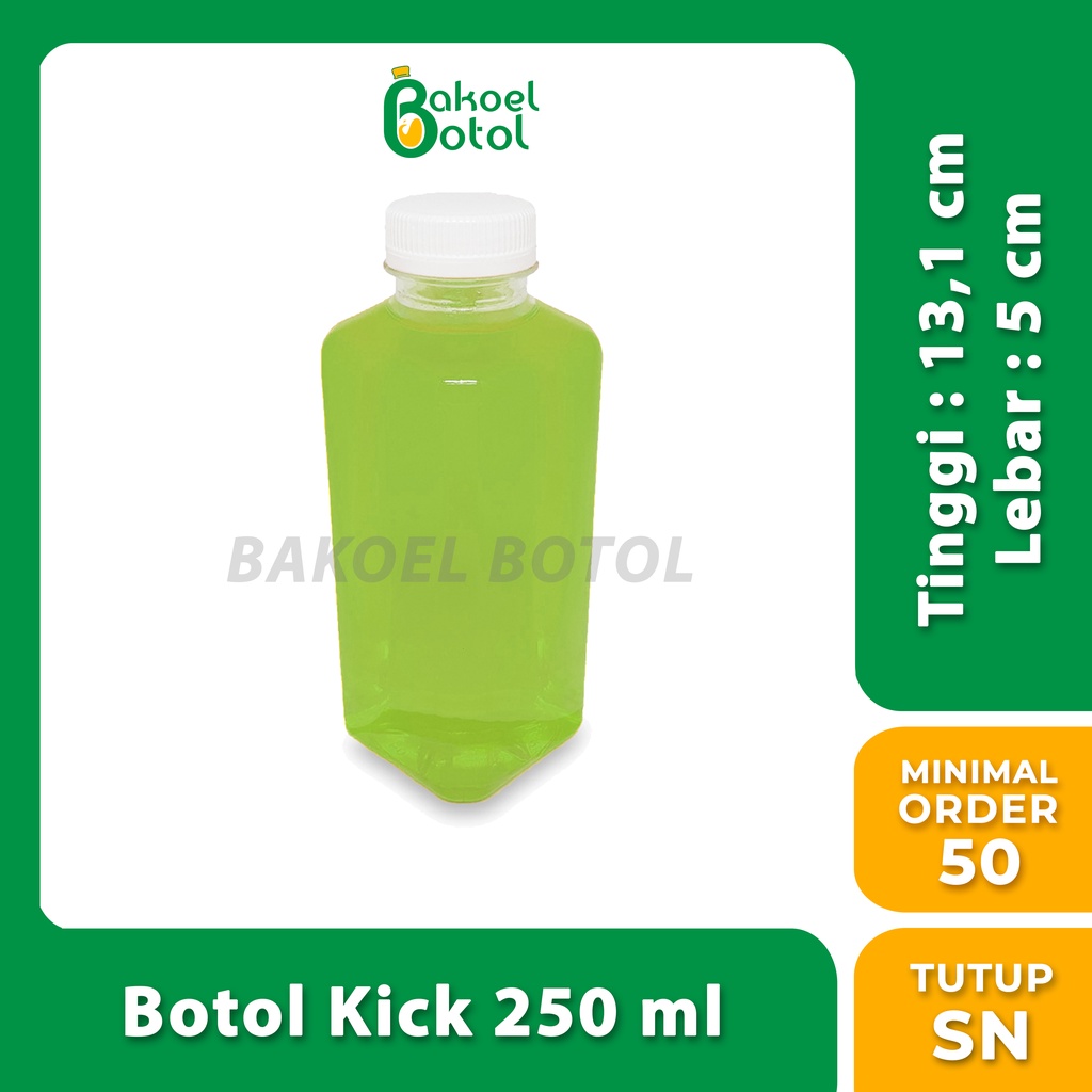 Botol Kick 250 ml (MINIMAL 1 PACK) / Botol Plastik Murah Surabaya / Botol Plastik Kekinian