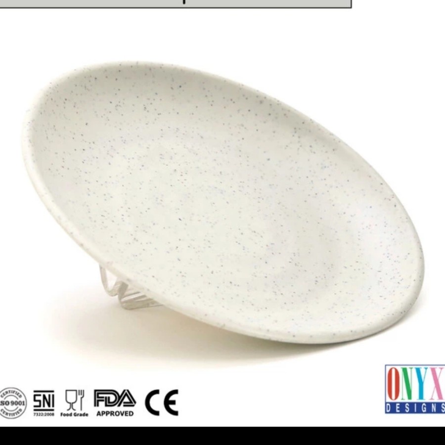 JUAL PIRING PUTIH BATU TEMBIKAR JAPANESE STONE SERIES ORIENTAL BENTO JEPANG PREMIUM ONYX 6" PIRING