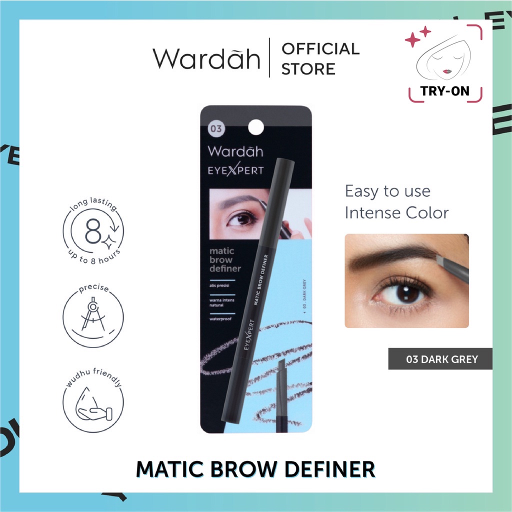 Wardah EyeXpert Matic Brow Definer 0.25 gr - Pensil Alis Anti Air dan Tahan Lama Girlsneed77 COD Bayar di Tempat Medan Beauty Cosmetics Skin Care Kosmetik Wajah Original BPOM Halal