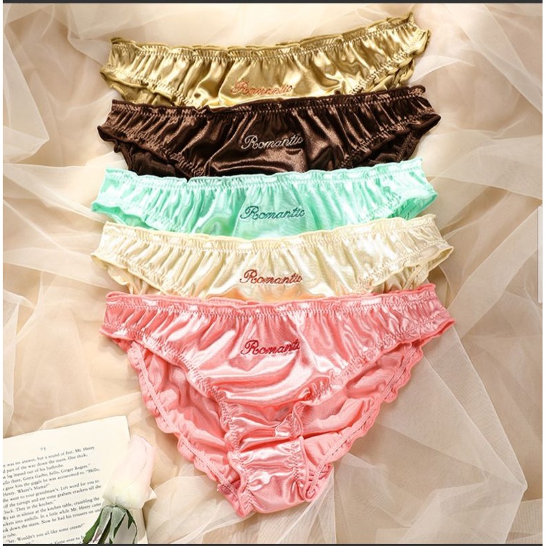 C19 Celana Dalam Full Satin wanita pria perempuan laki laki cewe cowo thong G String licin mengkilap