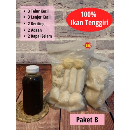 

Paket B - 10pcs pempek campur + 2pcs kapal selam