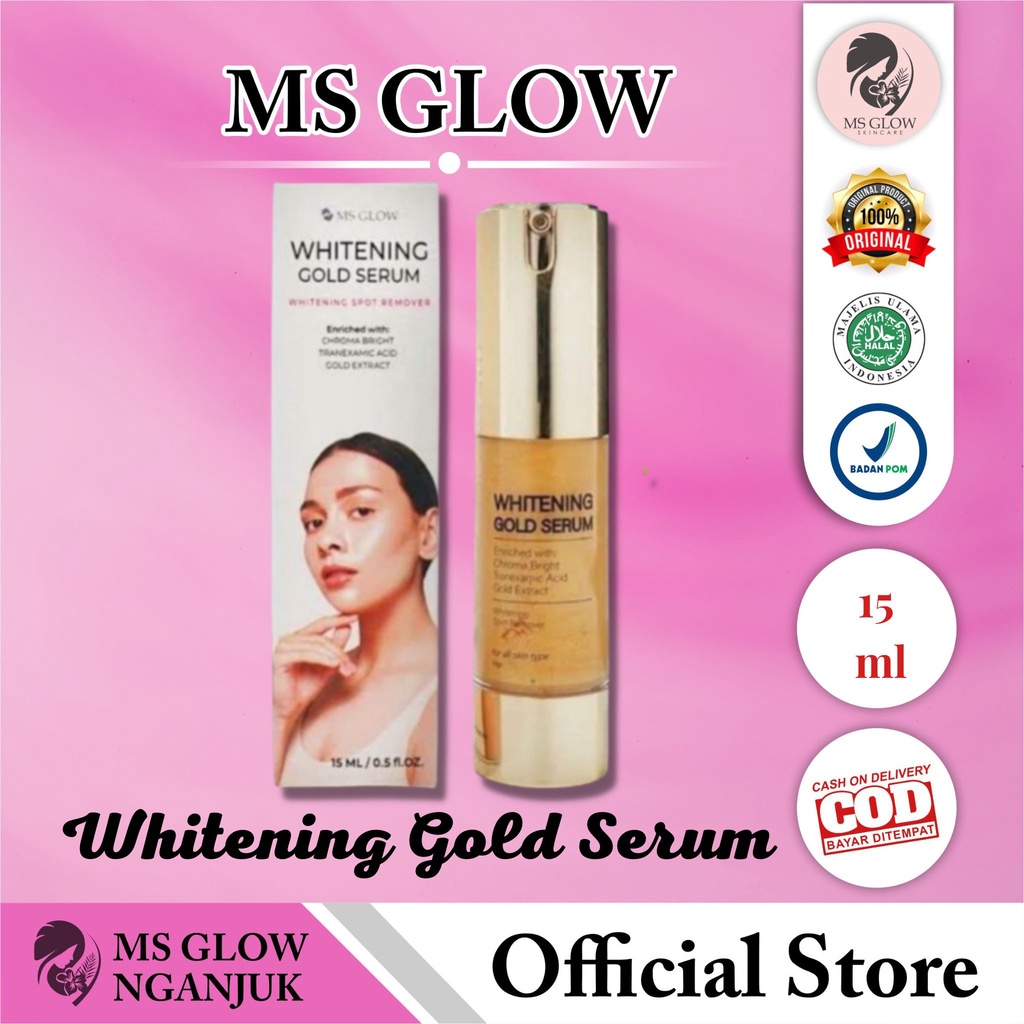 [BPOM] WHITENING GOLD SERUM MS GLOW ORIGINAL - SERUM GOLD MS GLOW, SERUM FLEK, SERUM FLEK HITAM