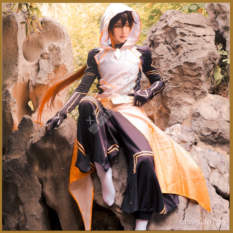 Genshin Impact Cosplay Zhongli Costume God Outfit Wig Suit Halloween Party Costume Role Play