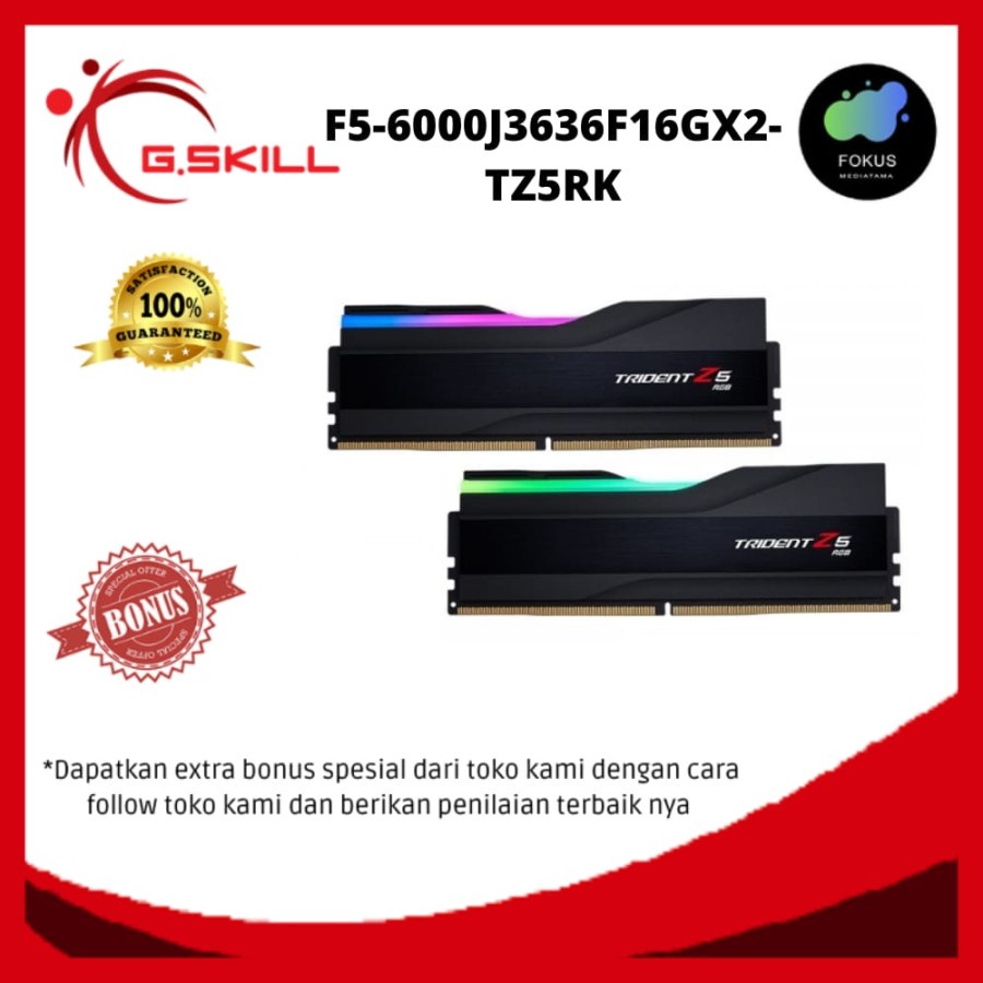 RAM G.SKILL F5-6000J3636F16GX2-TZ5RK | Trident Z5 RGB 2x16GB DDR5 6000