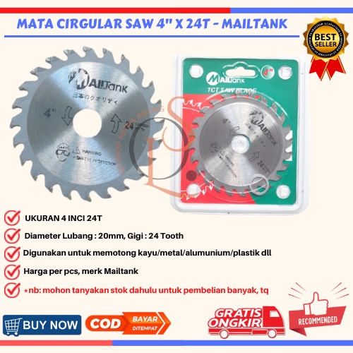 MATA PISAU POTONG KAYU GERGAJI CIRCULAR SAW BLADE 4&quot; INCH WELLSON