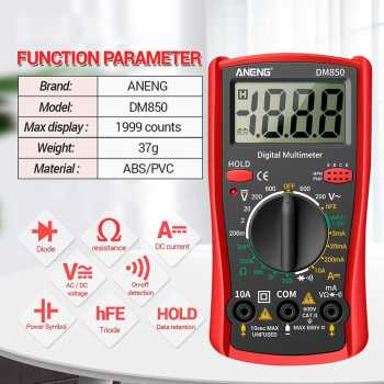 Multimeter Digital True RMS Auto-Rangement Capacitans Temperature Voltase Arus Hz Ohm Duty Cycle Tester dengan Analog Ba DM850