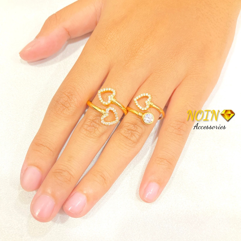 Cincin Lapis Emas Flexible Wanita Anti Karat Aksesoris Cewek Yaxiya Jewelry