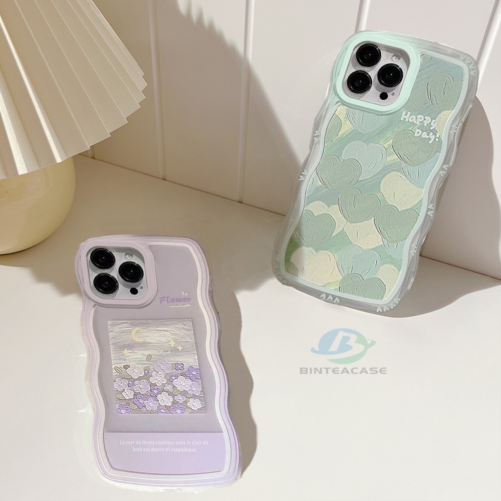 Case Bahan TPU Motif Bunga Warna Ungu Untuk IPhone 11 12 13 14 Pro MAX 7 8 Plus 6 6s Plus XR 14 Plus X XS MAX