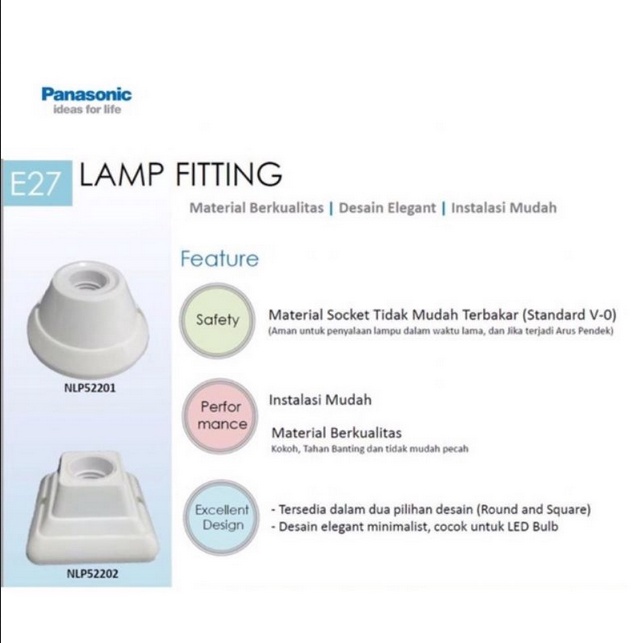 Fitting Lampu Tempel Plafon E27 Panasonic