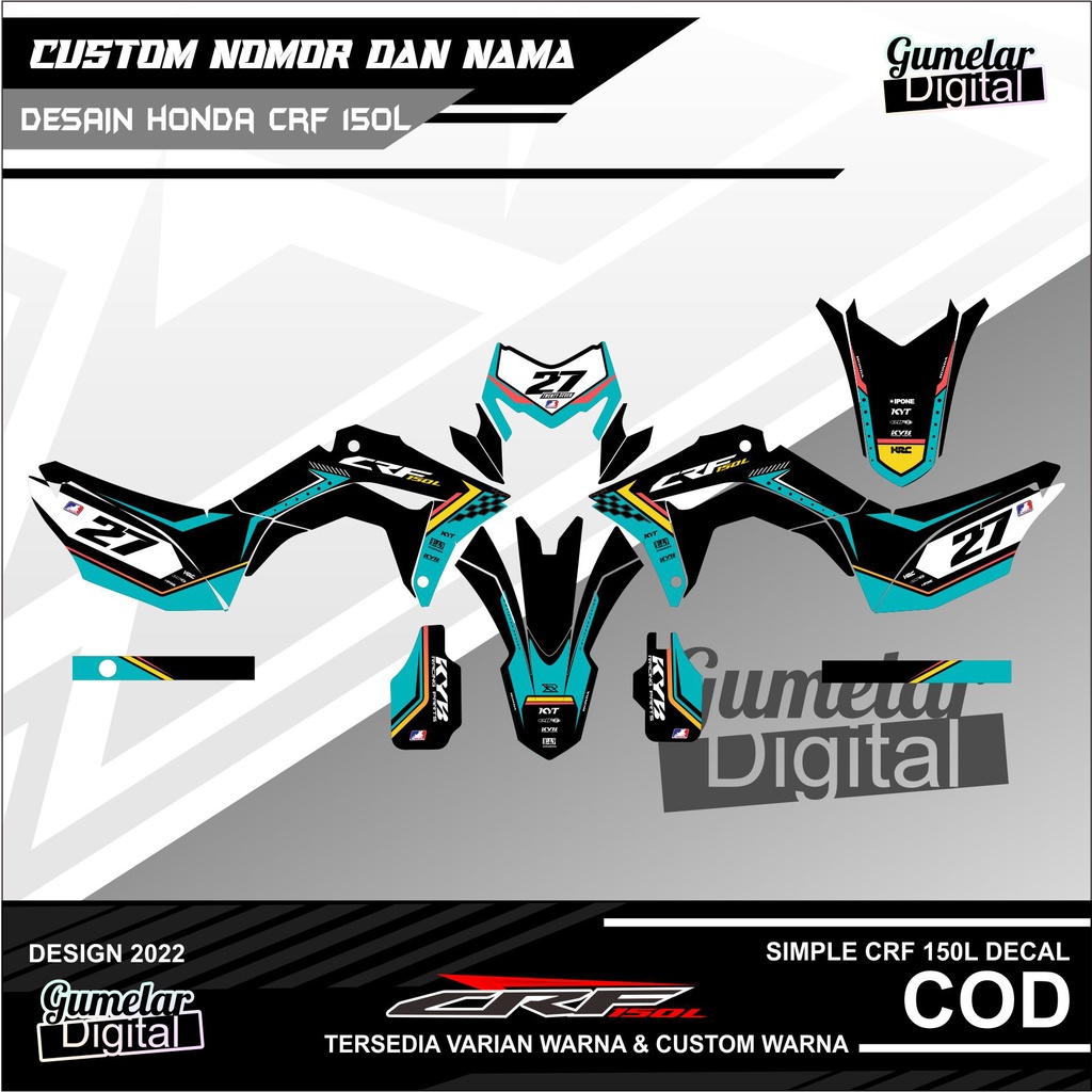 DECAL STICKER CRF 150L SUPERMOTO DESAIN TERBARU 002