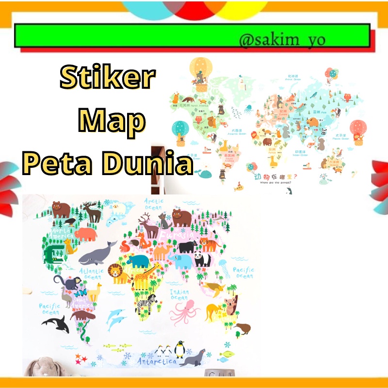 WALLSTICKER PETA MAP MAPS WALLSTIKER WALLSETIKER WALSETIKER WALSTICKER STIKER SETIKER STICKER DEKORA