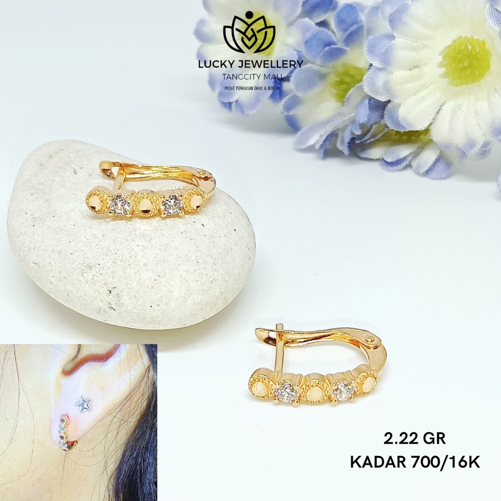 ANTING JEPIT FASHION EMAS KUNING KADAR 700/16K 2.22 GR