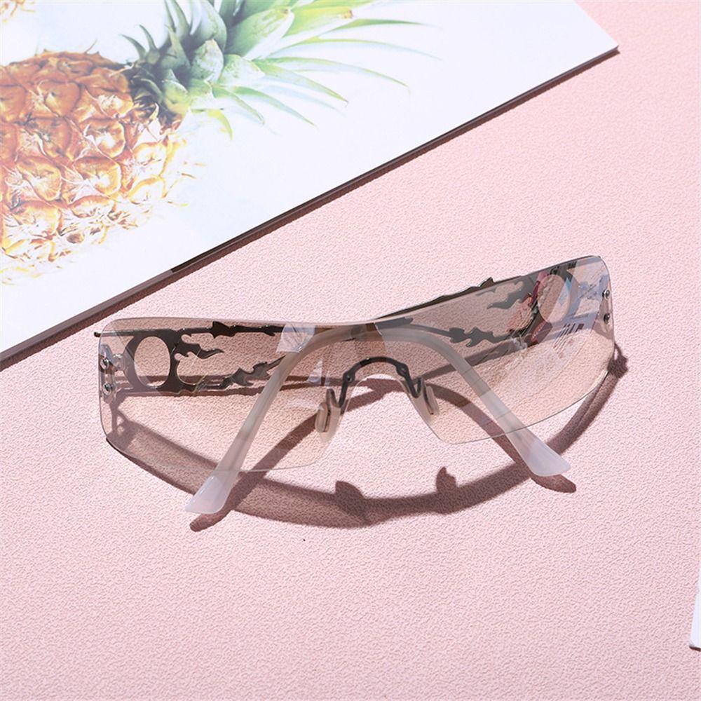 Lily Y2K Kacamata Hitam 2000'S Cyber UV400 Retro Pria Shades