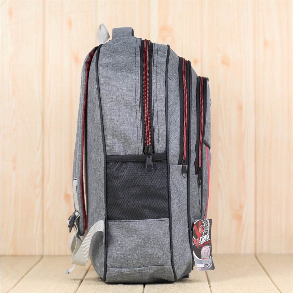 Tas Ransel Sekolah Kerja Backpack Cowok Kantor Polo Denim Abu Murah Tebal Tas Polo