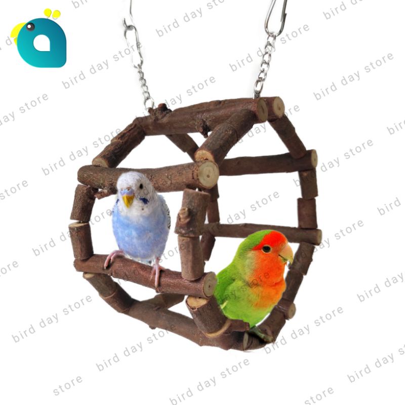 Mainan Ayunan Octagon Burung Lovebird, Hamster, Falk, Parkit