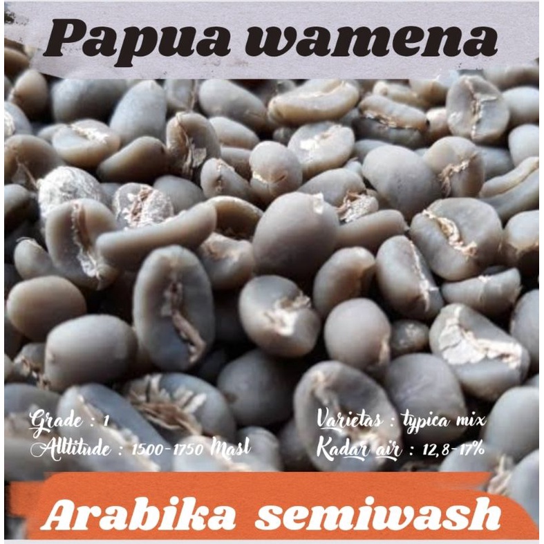 

biji kopi mentah ( greenbean ) Arabika Papua Wamena - semiwash