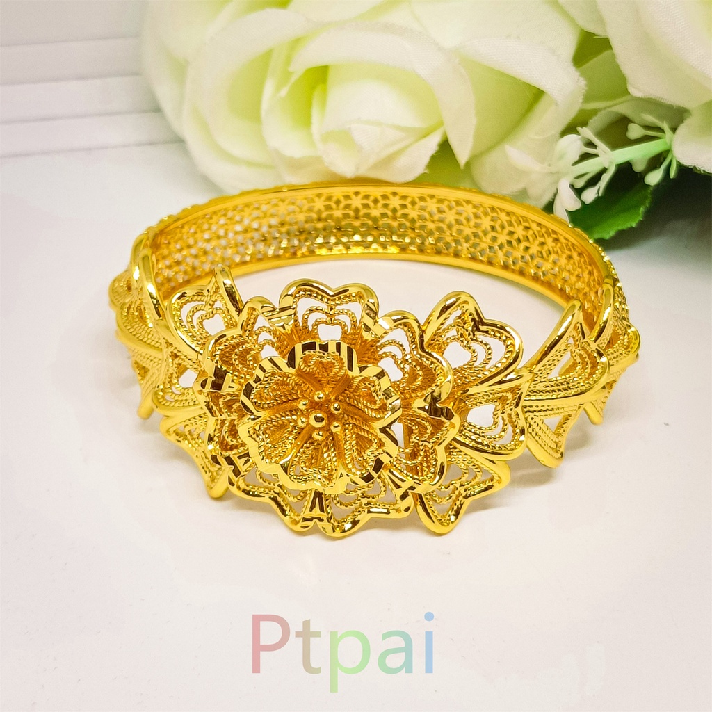 Gelang tangan Keroncong terbaru fashion perhiasan lapis Emas 24k xuping