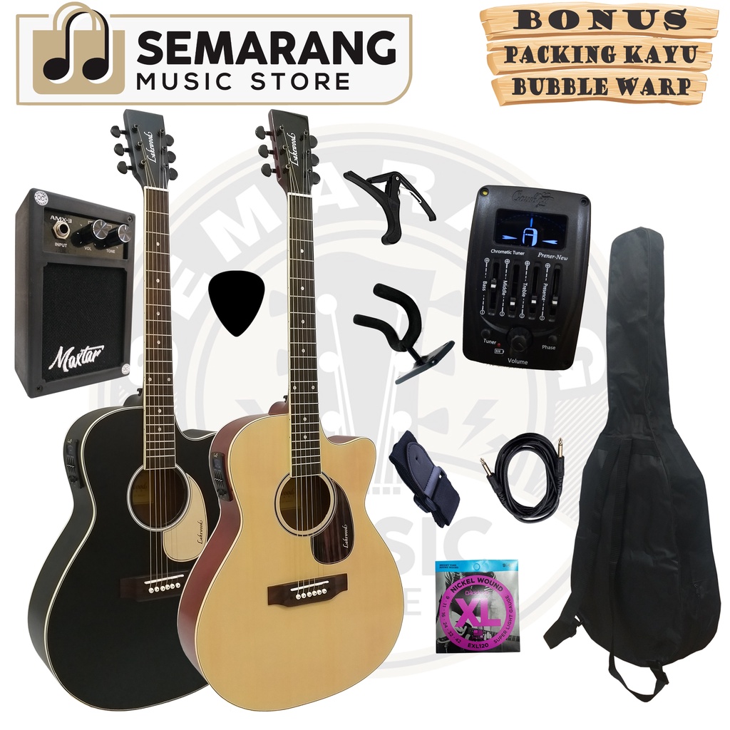 Gitar Akustik Elektrik Lakewood Equalizer Tuner Cowboy Prener New Custom Paket Super Komplit