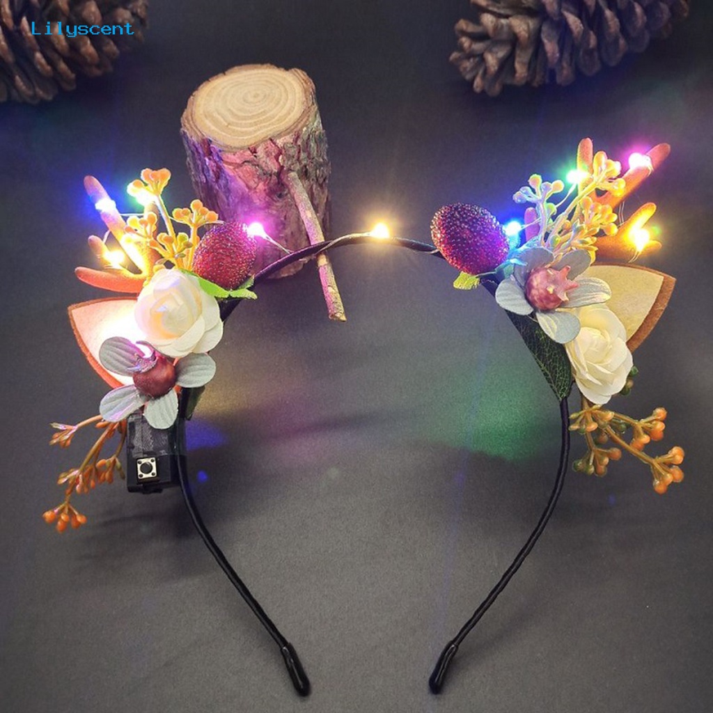 Bando Desain Tanduk Rusa Dengan Lampu Flash Luminous Untuk Natal