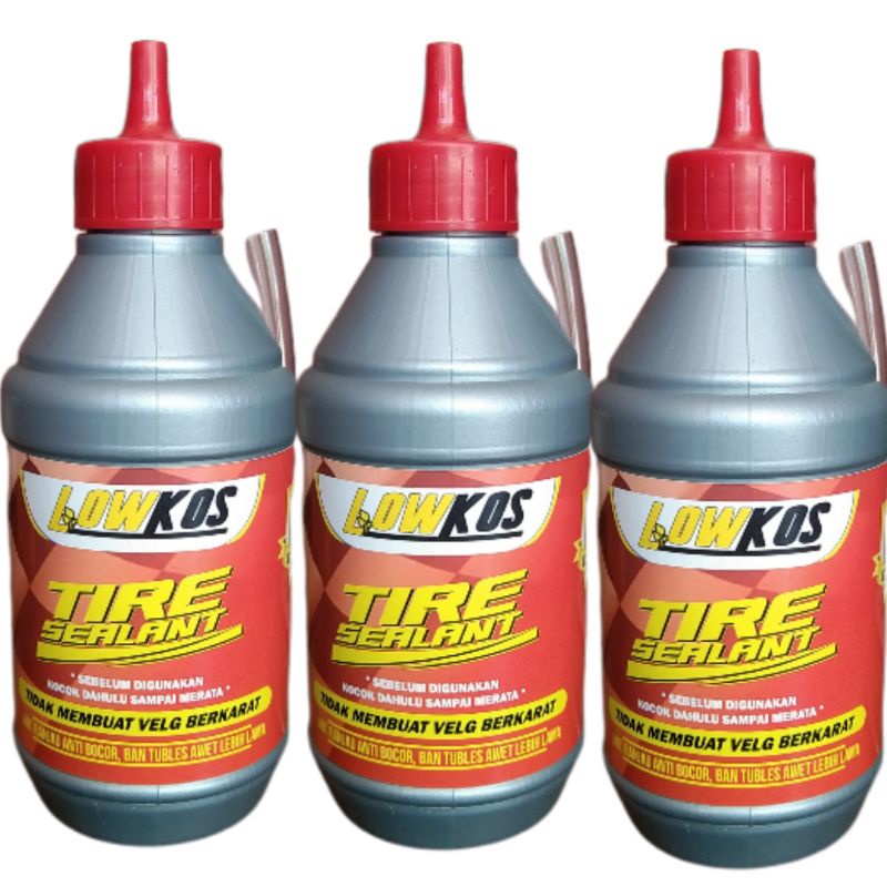 LOWKOS - 3 BOTOL CAIRAN BAN TUBLES  350 ml TIRE SEALANT ANTI RANJAU ANTI BOCOR