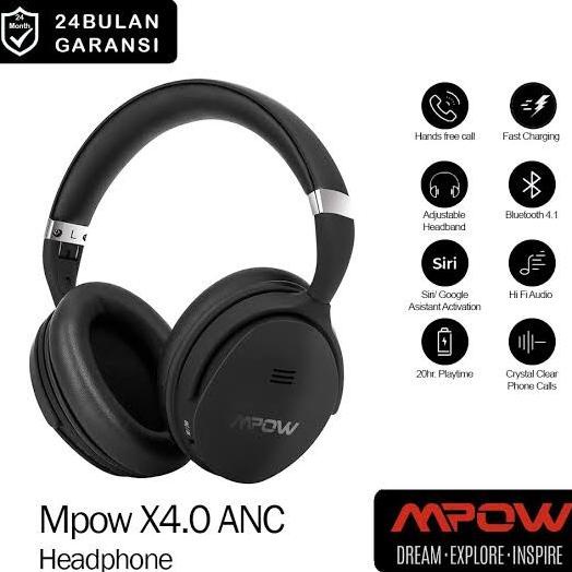 Mpow X4.0 Wireless Headphone Bluetooth Anc Original Garansi Resmi Dikapratiwii12