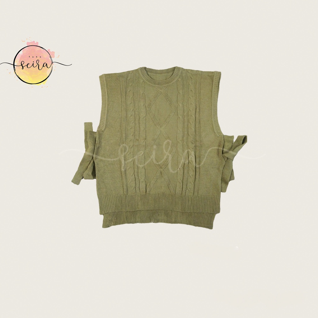 [BISA COD] Sido Cable Vest / Vest Rompi Tali Motif Sido Cable / Vest Ketupat Rompi Tali Motif Cable / Tokyo Vest Rajut Tali Aiko