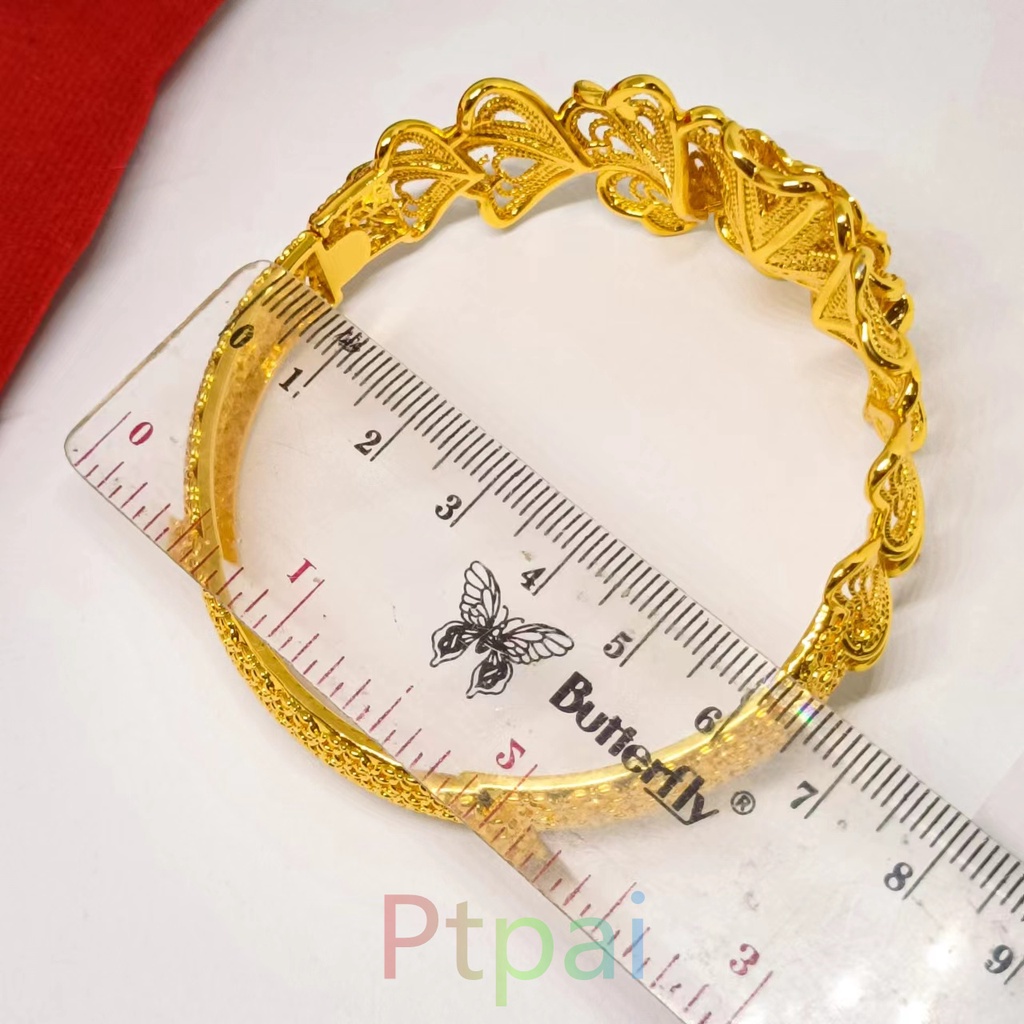 satu set gelang kendari+kalung+cincin gold 24K perhiasan hadiah bunga fashion dubai xuping terbaru