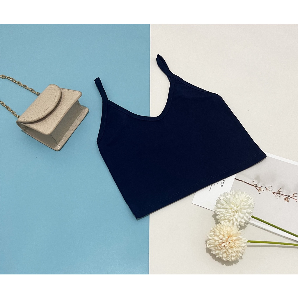CAVALU Basic Korean Tank Top Crop Tanktop V-Neck Kamisol Sport Bra 037