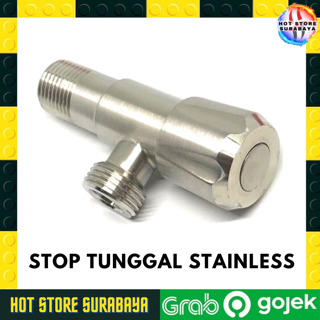 Stop Kran Single Bahan Stainless 1/2 Inch New Model / Stop Kran Tunggal Single