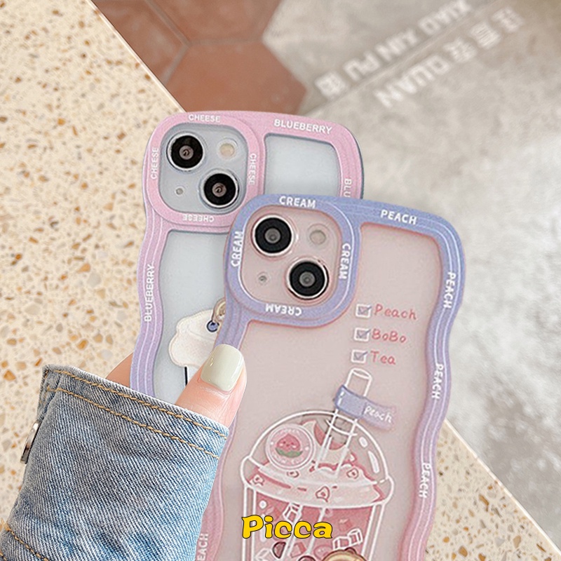 Case Motif Milk Tea Warna Gradasi Untuk OPPO A57 2022 A17 A17K A12 A77S A7 A5s A15 A11K A16s A54 A53 A32 A33 A16 A35 A15s A11 6e 435