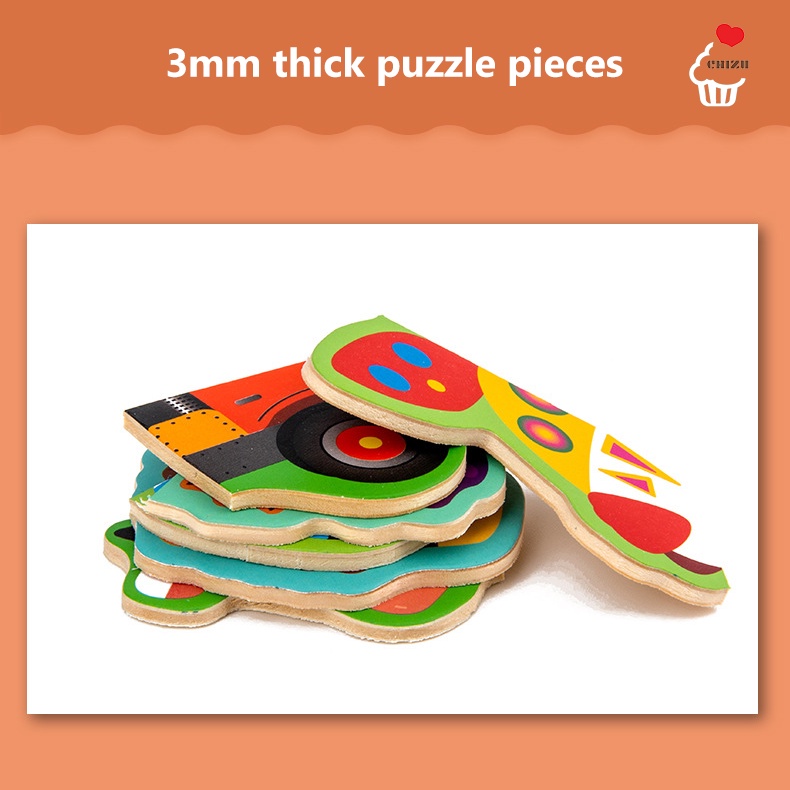 Small Simple Wooden Puzzle | Puzzel Kayu Kecil Sederhana / Mini | Kosakata Hewan Binatang Kendaraan Transportasi Inggris English | Mainan Edukatif Edukasi Anak Balita Bayi Murah