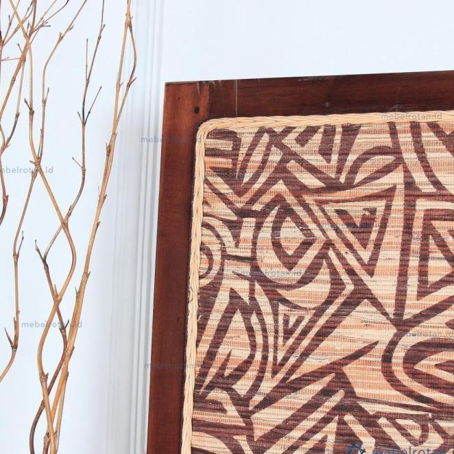 Penyekat Ruangan Batik 2 Daun | Pembatas Ruangan Lipat | Sketsel Kayu