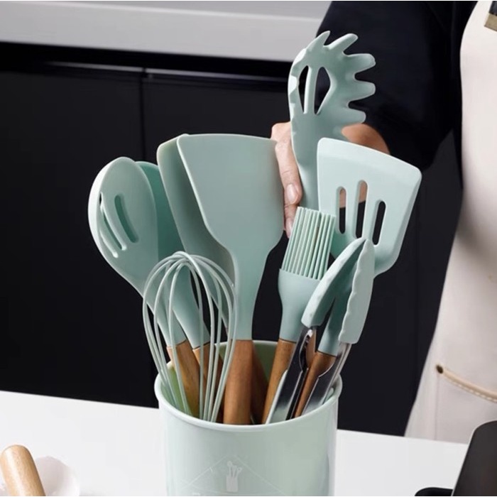 Alat Masak Set Sillicone Utensil 12 Pcs Spatula Silikon Tahan Panas