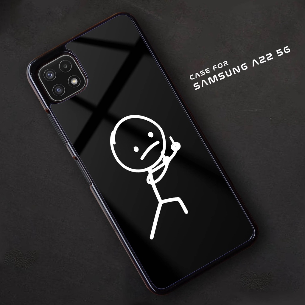 Case SAMSUNG A22 5G - Casing SAMSUNG A22 5G [ STICKMAN ] Silikon SAMSUNG A22 5G - Case Hp - Case Mew