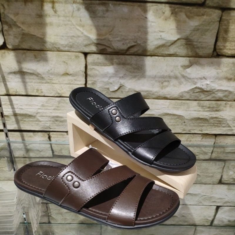 Jual Fladeo Shoes Mens Mds Wh Sandal Slop Pria Sendal Selop Cowok Shopee Indonesia