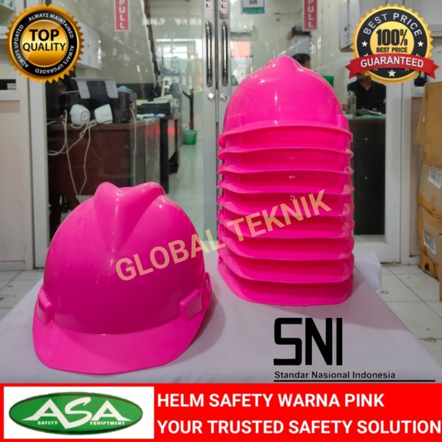 Jual Helm Proyek Pink Topi Proyek Topi Kerja Proyek Safety Merah Muda Shopee Indonesia