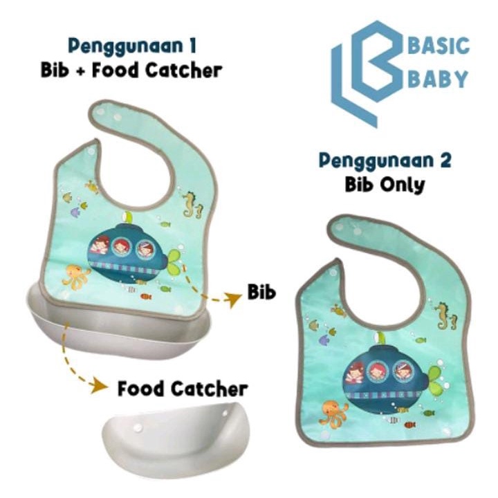 BASIC BABY BIB + SILICONE CATCHER