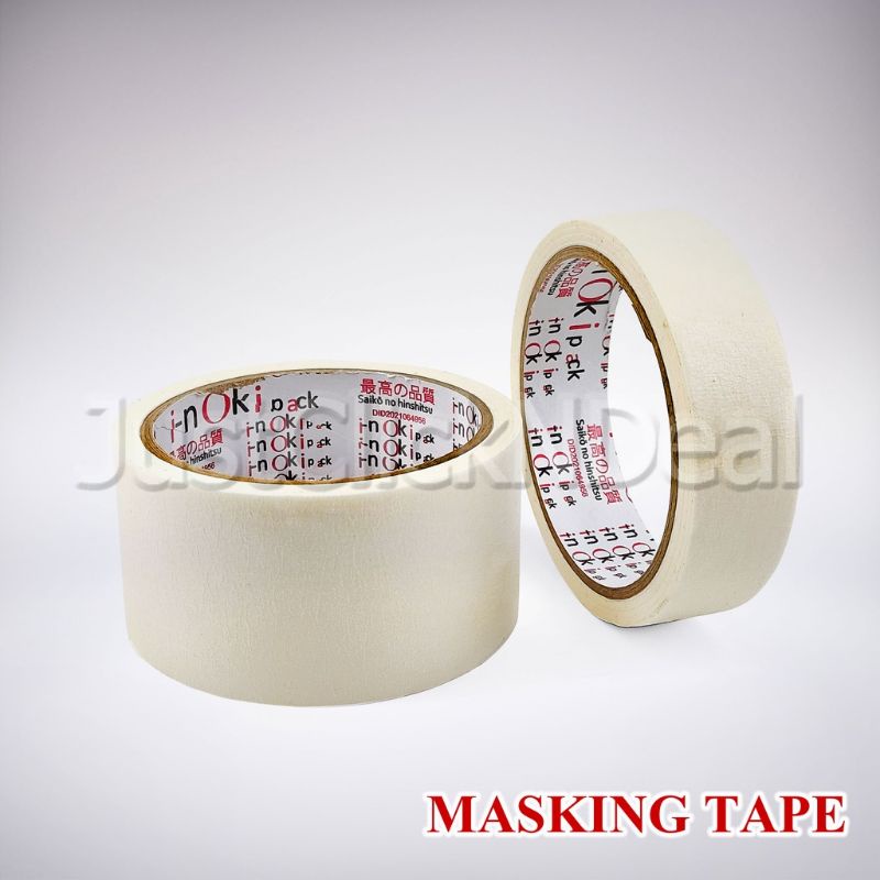 Lakban Kertas / Masking Tape inoki 1 inch 24 mm x 15 yard