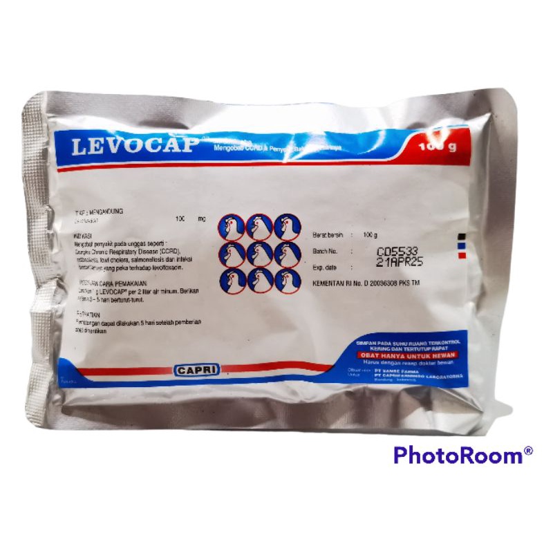 Levocap 100 Gram - Obat Hewan Ternak Unggas CRD Kompleks Pernapasan