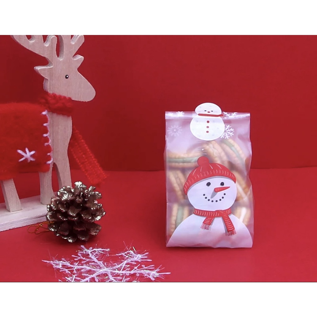 

5 pcs Kantong Kue Natal Cookies Plastic Bag hampers souvenir hadiah natal gusset g2