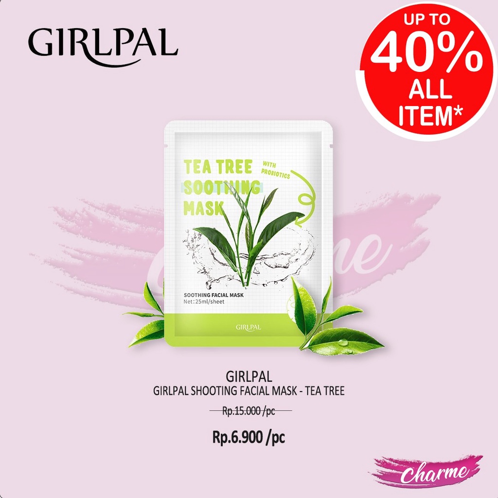 (READY) GIRLPAL Brightening Moisturizer Facial Mask Rose Tea Tree Peach Vit C Hyaluronic Retinol