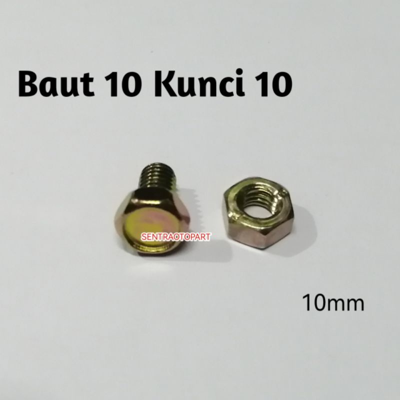 Baut 10 m6 kepala 10mm panjang 10mm