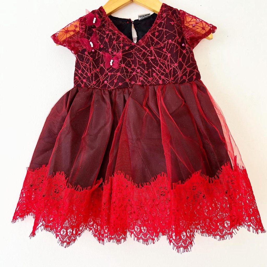 Dress Pesta Kondangan Ulang Tahun Mewah Lucu Bayi Anak Perempuan Cewek Terlaris Kode J  Babeebabyshop