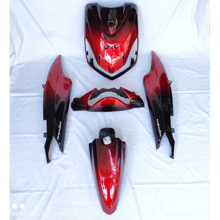 Body bodi spakbor batok tameng depan belakang set Mio smile merah original Yamaha aksesoris