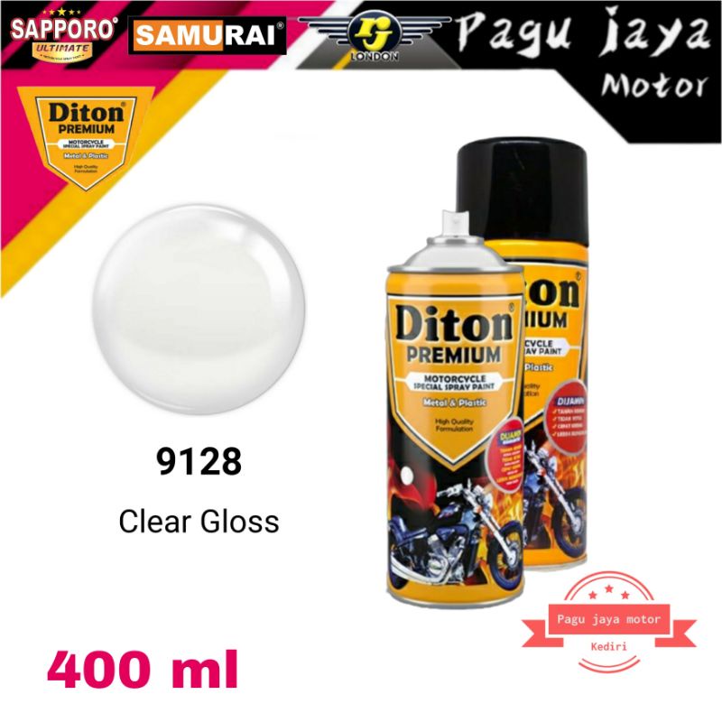 DITON PREMIUM 9128 CLEAR GLOSS GLOSSY DAN ACTIVATOR AKTIVATOR 400ml cat semprot spray paint pilox pilok