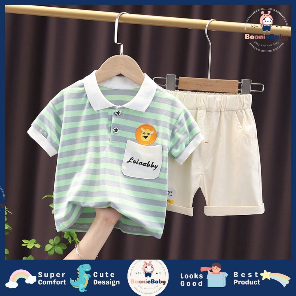 boonie SET WANGKI LIONS EBV Setelan Kaos Anak Bayi Laki-laki Pendek 6bulan - 4tahun