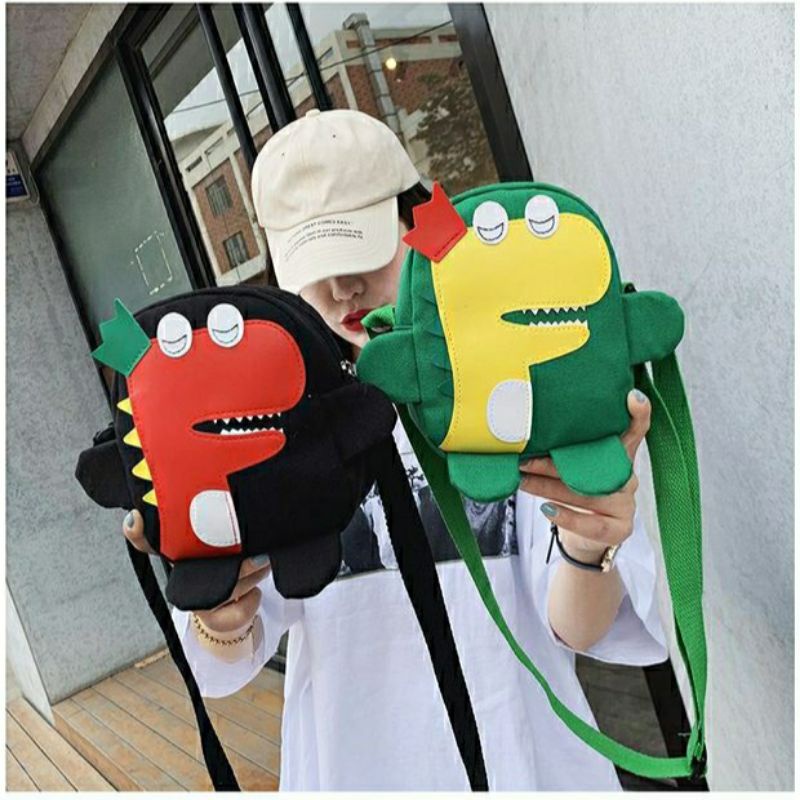 TAS DINO  tas import anak resleting tas slempang anak perempuan sling bag anak tas slempang wanita